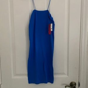 Blue Bodycon midi ribbed dress